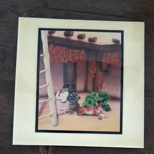 Robert Arnold tile Tile Painting Artist Robert Arnold Titled: Red Chilis Pueblo